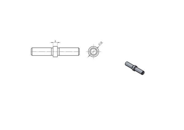 Łącznik wypełnień wewnętrzny D12 mm /AISI 304 - SZLIF | L05/1206/4S | https://lkinox.com/produkty-stal-nierdzewna/